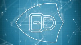 Animation of online security padlock, statistics and data processing. Global online security, computing, digital interface and data processing concept digitally generated video. - Powered by Shutterstock - Get 15% off with code: PIKWIZARD15