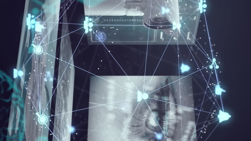 Animation of globe of digital icons and surveillance camera against screens with data processing. Computer interface and business technology concept - Powered by Shutterstock - Get 15% off with code: PIKWIZARD15