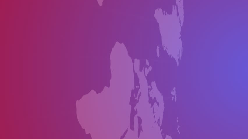Animation of increasing subscribers on speech bubble over world map on purple gradient background. Social media networking and business technology concept