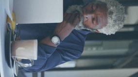 Animation of social media icons and numbers over african american businessman with laptop. Global social media, business, connections, computing and data processing concept digitally generated video. - Powered by Shutterstock - Get 15% off with code: PIKWIZARD15