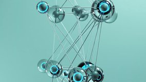 Animation of connecting dots over globe of binary coding spinning against blue background. Global networking and business technology concept - Powered by Shutterstock - Get 15% off with code: PIKWIZARD15