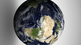 Animation of multiple digital icons and airplane icons over spinning globe against grey background. Computer interface and business data technology concept - Powered by Shutterstock - Get 15% off with code: PIKWIZARD15