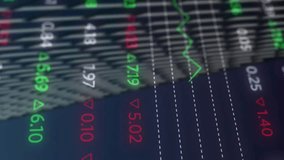 Animation of stock market and diagrams over cityscape. Global business and digital interface concept digitally generated video. - Powered by Shutterstock - Get 15% off with code: PIKWIZARD15