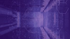 Animation of diagrams, scope scanning and data processing over server room. Global technology and digital interface concept digitally generated video. - Powered by Shutterstock - Get 15% off with code: PIKWIZARD15