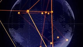 Animation of data processing and network of connections over globe. Global connections, computing and data processing concept digitally generated video. - Powered by Shutterstock - Get 15% off with code: PIKWIZARD15