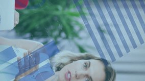 Animation of interface with graphs and data with businesswoman and colleagues in meeting. communication technology digital interface concept, digitally generated video. - Powered by Shutterstock - Get 15% off with code: PIKWIZARD15