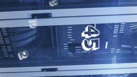 Animation of numbers changing over tech room with computer servers. global technology data processing concept digitally generated video. - Powered by Shutterstock - Get 15% off with code: PIKWIZARD15