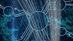 Animation of network of connections and binary coding processing on globe. global networks of connections and digital interface concept digitally generated video. - Powered by Shutterstock - Get 15% off with code: PIKWIZARD15