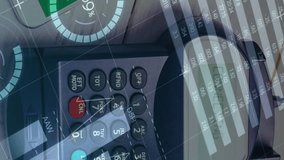 Animation of financial data processing over payment terminal and smartphone. global finances, business and contactless payment concept digitally generated video. - Powered by Shutterstock - Get 15% off with code: PIKWIZARD15