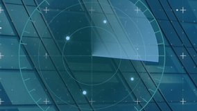 Animation of scope scanning and lights with glitch over modern building background. global networks, connections and technology concept digitally generated video. - Powered by Shutterstock - Get 15% off with code: PIKWIZARD15