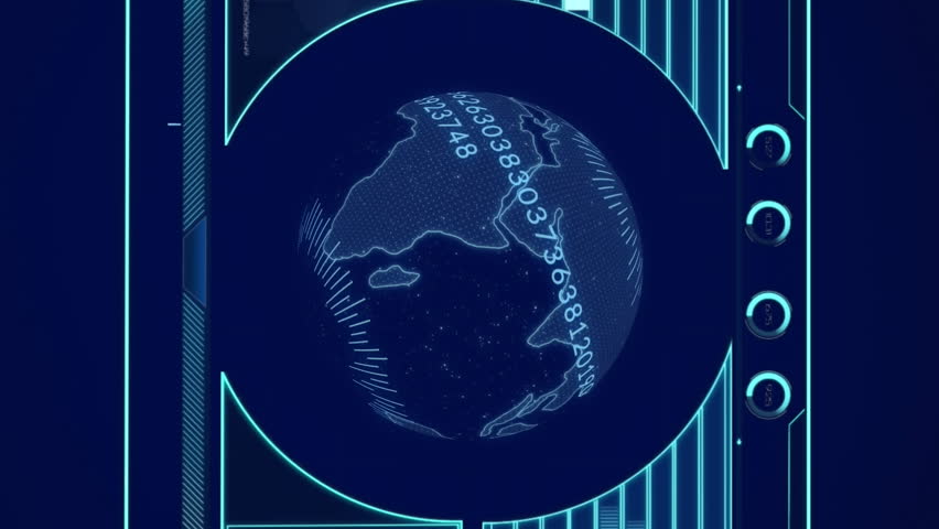 Animation of globe spinning with numbers and data processing. global technology, data processing and digital interface concept digitally generated video. - Powered by Shutterstock - Get 15% off with code: PIKWIZARD15