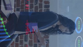 Animation of financial data processing over businesswoman using tablet in office. global business, finances, connections and digital interface concept digitally generated video. - Powered by Shutterstock - Get 15% off with code: PIKWIZARD15