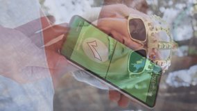 Animation of woman holding smartphone with covid 19 vaccination passport over senior woman smiling. global covid 19 pandemic and vaccination concept digitally generated video. - Powered by Shutterstock - Get 15% off with code: PIKWIZARD15