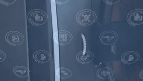 Animation of media icons over caucasian woman using vr headset. social media and communication interface concept digitally generated video. - Powered by Shutterstock - Get 15% off with code: PIKWIZARD15