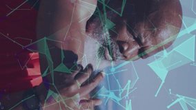 Animation of focus and geometrical shapes over fit african american senior man exercising outdoors. sport and healthy, active retirement lifestyle and technology concept digitally generated video. - Powered by Shutterstock - Get 15% off with code: PIKWIZARD15