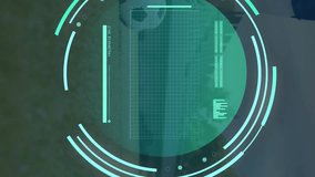 Animation of data processing over caucasian male football player. Global sports, science, computing, digital interface and data processing concept digitally generated video. - Powered by Shutterstock - Get 15% off with code: PIKWIZARD15