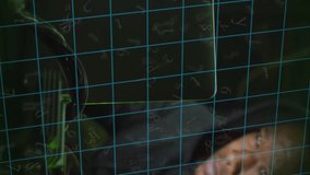 Animation of biometric fingerprint and binary coding over african american man using laptop. Global computing, digital interface and data processing concept digitally generated video. - Powered by Shutterstock - Get 15% off with code: PIKWIZARD15