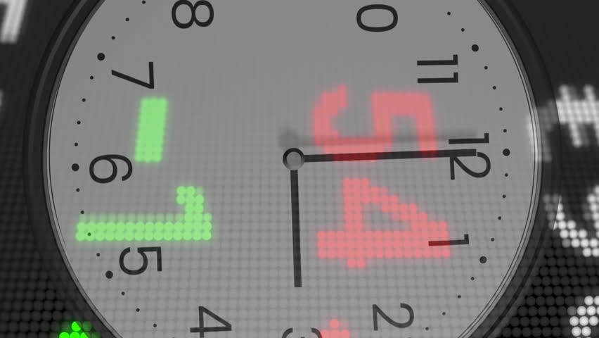 Animation of financial data processing over clock. Global finance, business, connections, computing and data processing concept digitally generated video. - Powered by Shutterstock - Get 15% off with code: PIKWIZARD15