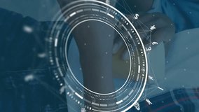 Animation of bank sign, network and data processing over caucasian man using smartphone. Global finance, business, connections, computing and data processing concept digitally generated video. - Powered by Shutterstock - Get 15% off with code: PIKWIZARD15