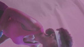 Animation of flag of france over african american female tennis player with tennis racket. Sports, competition and active lifestyle concept digitally generated video. - Powered by Shutterstock - Get 15% off with code: PIKWIZARD15