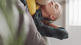 Animation of hearts with love you texts over diverse female couple sleeping at home. Lifestyle, love and digital interface concept digitally generated video. - Powered by Shutterstock - Get 15% off with code: PIKWIZARD15