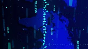 Animation of numbers changing and data processing with world map. global data processing and digital interface concept digitally generated video. - Powered by Shutterstock - Get 15% off with code: PIKWIZARD15