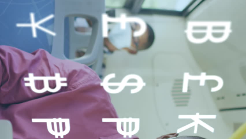 Animation of rotating dna strand with changing numbers over male and female geometric with red world map. Global business digital interface technology and networking concept digitally generated video. - Powered by Shutterstock - Get 15% off with code: PIKWIZARD15