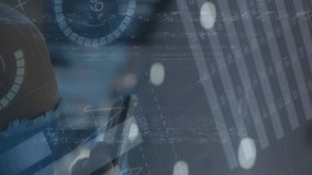 Animation of financial data and graphs over hands of caucasian woman using smartphone. Finance, economy, communication and technology concept digitally generated video. - Powered by Shutterstock - Get 15% off with code: PIKWIZARD15