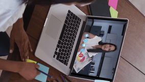 Animation of email icon with numbers over caucasian woman on laptop video call. Global social media, business, technology, data processing and digital interface concept digitally generated video. - Powered by Shutterstock - Get 15% off with code: PIKWIZARD15