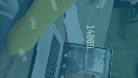 Animation of financial data processing over caucasian businesswoman on video call. Global business, communication, digital interface and data processing concept digitally generated video. - Powered by Shutterstock - Get 15% off with code: PIKWIZARD15