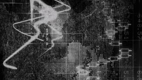 This video features mathematical formulae appearing on a black and white background. The formulae are animated, appearing to grow and move. This video could be used to represent data charts, analysis, - Powered by Shutterstock - Get 15% off with code: PIKWIZARD15