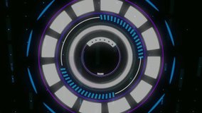 Animation of neon round scanner spinning over financial data processing against black background. Global finance and business interface technology concept - Powered by Shutterstock - Get 15% off with code: PIKWIZARD15