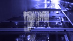 Animation of data processing and light spot against computer server room. Computer interface and business data storage technology concept - Powered by Shutterstock - Get 15% off with code: PIKWIZARD15