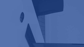 Animation of financial data processing over desk with computer in office. Global computing, digital interface and data processing concept digitally generated video. - Powered by Shutterstock - Get 15% off with code: PIKWIZARD15