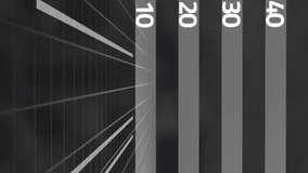 Animation of data processing and red arrow over cityscape background. Global finance, business, connections, computing and data processing concept digitally generated video. - Powered by Shutterstock - Get 15% off with code: PIKWIZARD15