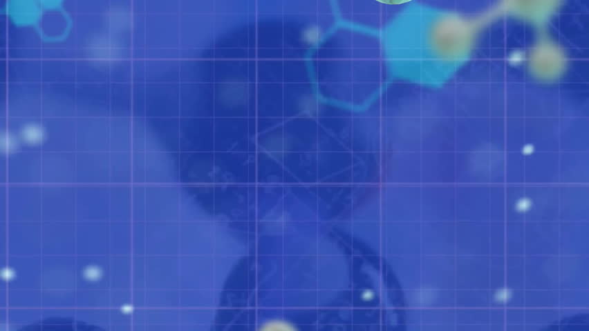 Animation of floating molecules and data processing over dna strand. Science, shapes and digital interface concept digitally generated video. - Powered by Shutterstock - Get 15% off with code: PIKWIZARD15