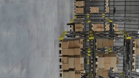 Animation of network of connections with icons over machines working in warehouse. Business and digital interface concept digitally generated video. - Powered by Shutterstock - Get 15% off with code: PIKWIZARD15