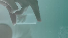 Animation of heartbeat and medical icons over diverse male patient and female doctor with pills. Network, medical services, healthcare, digital interface and communication, digitally generated video. - Powered by Shutterstock - Get 15% off with code: PIKWIZARD15