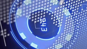 Futuristic data processing animation with circular interface over digital codes. Technology, innovation, cyber, virtual, coding, network - Powered by Shutterstock - Get 15% off with code: PIKWIZARD15