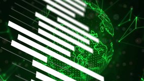 Green globe and bar graph data processing animation over digital network connections. Technology, networking, analytics, futuristic, visualization, global - Powered by Shutterstock - Get 15% off with code: PIKWIZARD15