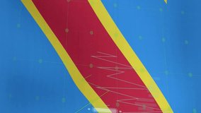Animation of graphs processing data over flag of democratic republic of the congo. National economy, travel, data, finance, digital interface, business and communication, digitally generated video. - Powered by Shutterstock - Get 15% off with code: PIKWIZARD15