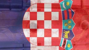Animation of flag of croatia over factory. ukraine crisis and international politics concept digitally generated video. - Powered by Shutterstock - Get 15% off with code: PIKWIZARD15