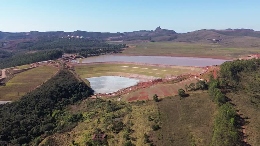 Gigantic mining tailings containment dams