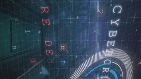 Animation of cyber attack warning, scope scanning, statistics and data processing. Global online security, computing, connections and data processing concept digitally generated video. - Powered by Shutterstock - Get 15% off with code: PIKWIZARD15