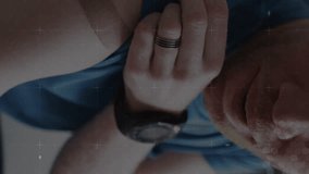 Animation of digital icons data processing over man rubbing arm. Global medicine, computing, digital interface and data processing concept digitally generated video. - Powered by Shutterstock - Get 15% off with code: PIKWIZARD15