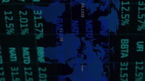 Animation of lines and financial data processing over dark background. Global finance, business, connections, computing and data processing concept digitally generated video. - Powered by Shutterstock - Get 15% off with code: PIKWIZARD15