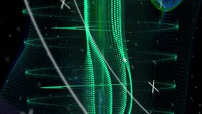 Animation of data processing and glowing light trails on blue background. Global connections, computing and data processing concept digitally generated video. - Powered by Shutterstock - Get 15% off with code: PIKWIZARD15