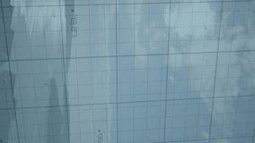 Animation of financial data processing over red lines and landscape. Global finance, business, connections, computing and data processing concept digitally generated video. - Powered by Shutterstock - Get 15% off with code: PIKWIZARD15