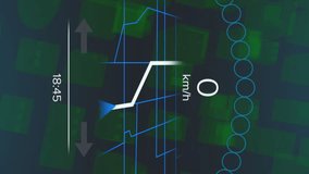 Animation of data processing and speedometer and black background. Global environment, connections, computing and data processing concept digitally generated video. - Powered by Shutterstock - Get 15% off with code: PIKWIZARD15