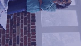 Animation of financial data processing over businesswoman in office. Global finance, business, connections, computing and data processing concept digitally generated video. - Powered by Shutterstock - Get 15% off with code: PIKWIZARD15